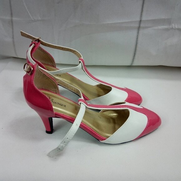 EY Especially Yours Pink & White Patent Heels - Picture 5 of 11